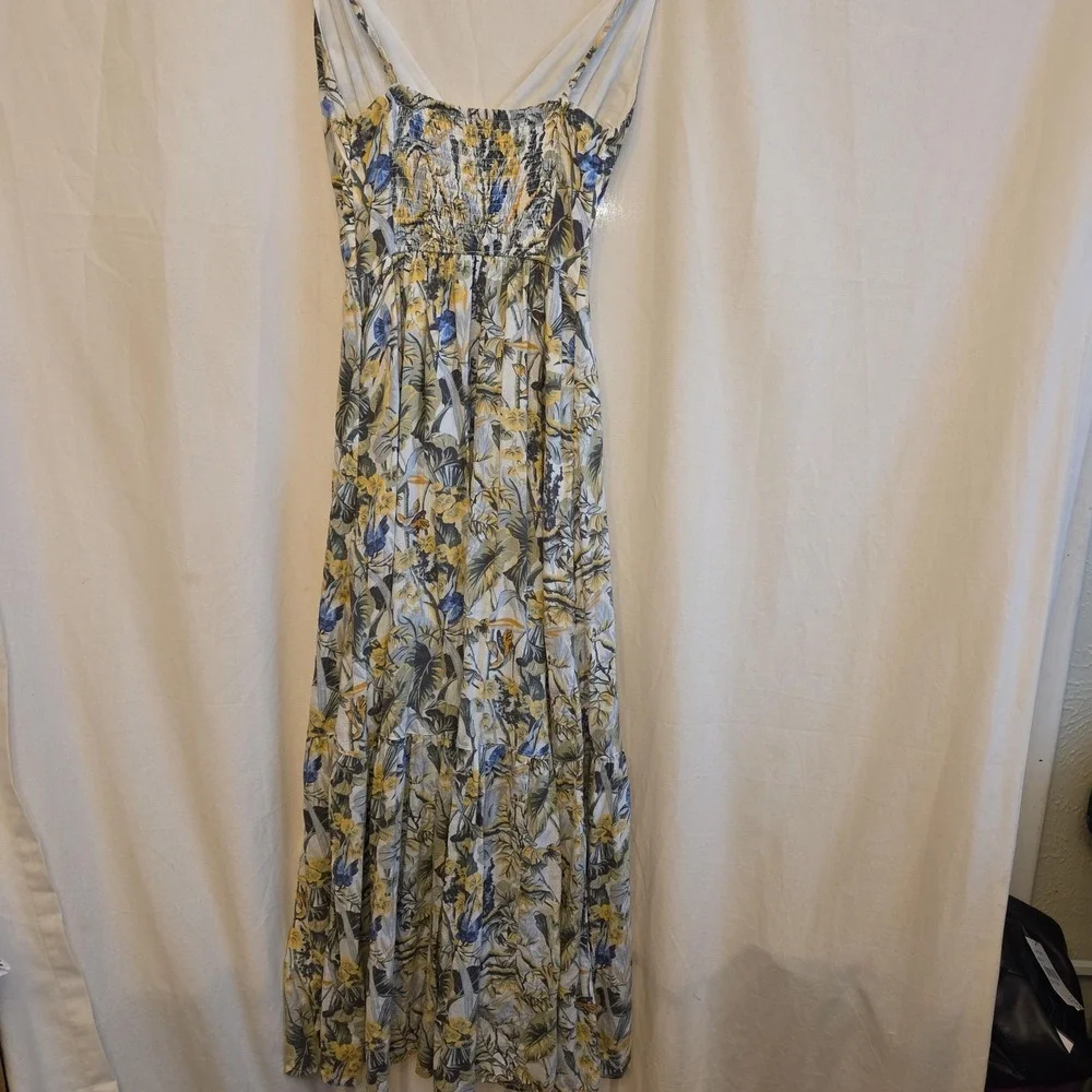 Abercrombie & Fitch Dress Womens Small Tropical Floral Maxi V Neck Sundress